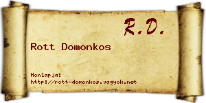 Rott Domonkos névjegykártya